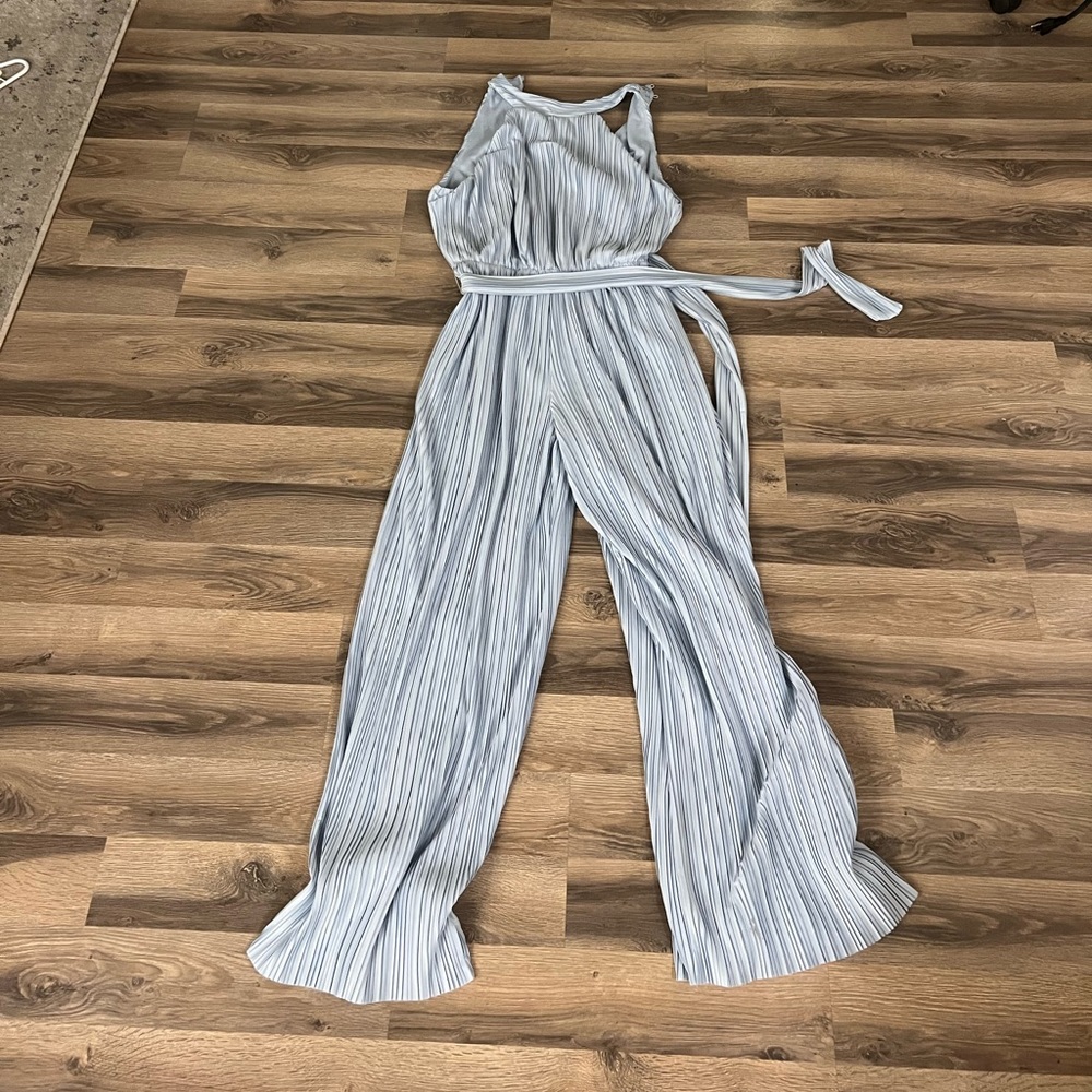 Light Blue Silk Jump Suit
